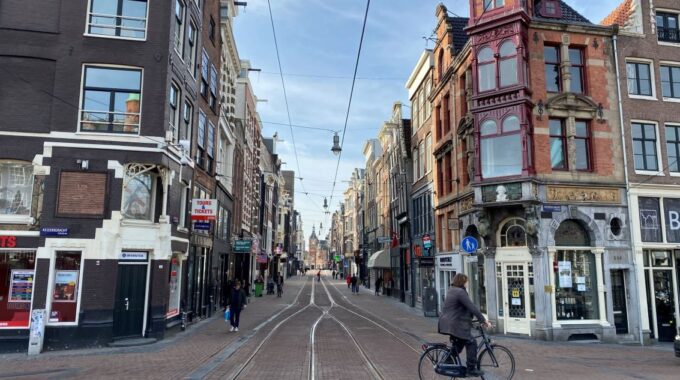 leidsestraat fietser