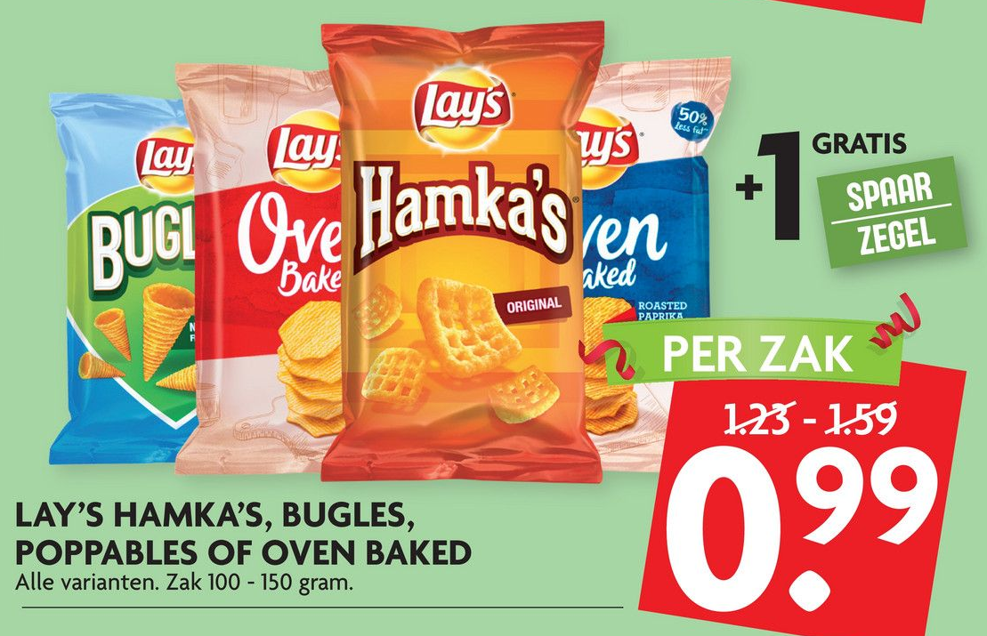 Lay's hamka's, bugles, poppables of oven baked indebuurt Apeldoorn