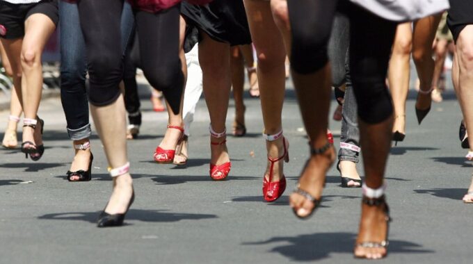 high heels run