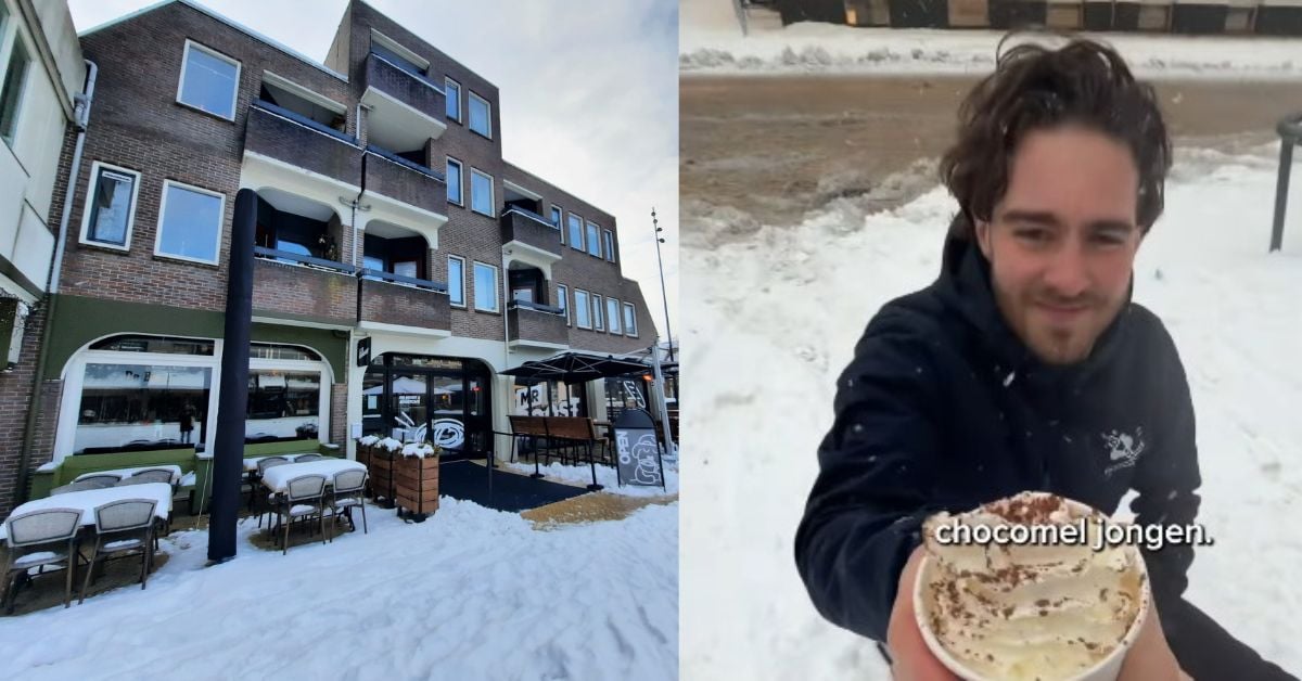 Kom je op de slee naar dit café? Dan krijg je gratis chocomelk