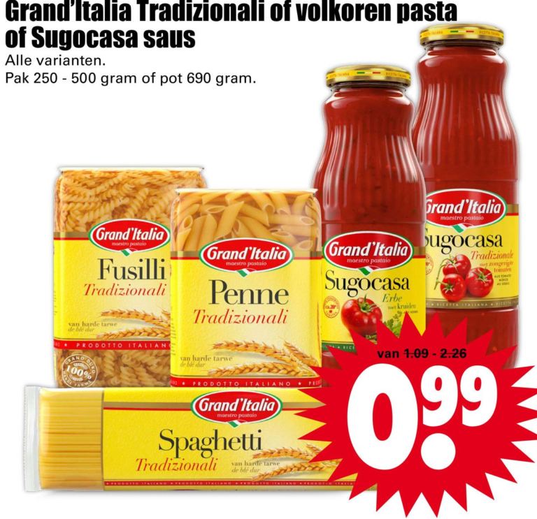 Grand�Italia Tradizionali of volkoren pasta of Sugocasa saus