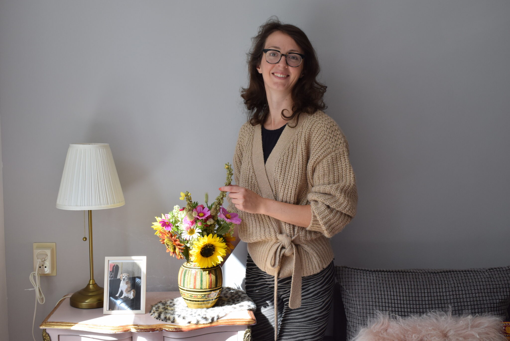 Suzanne Kop in haar woning aan de Hooghout