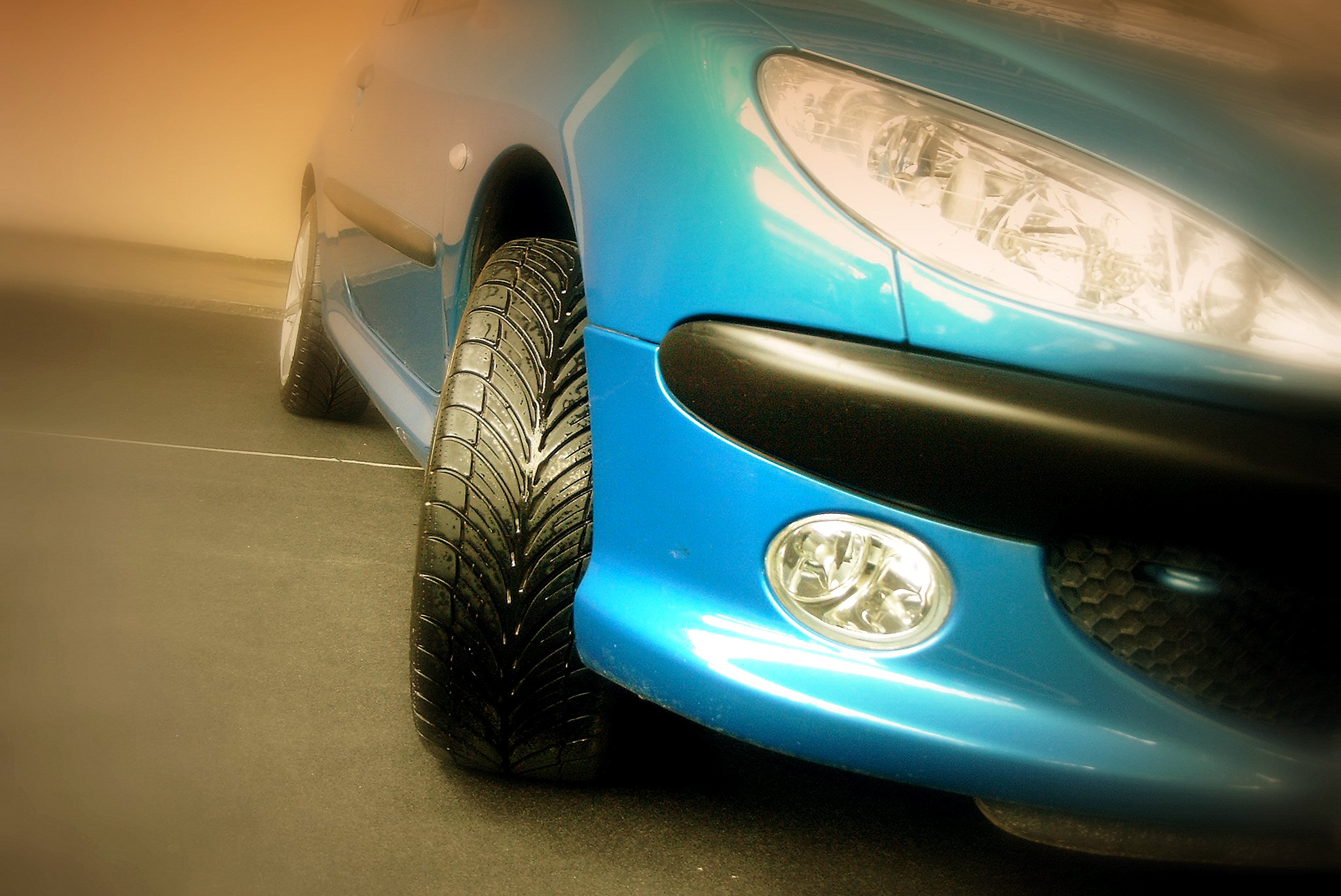 blauwe auto