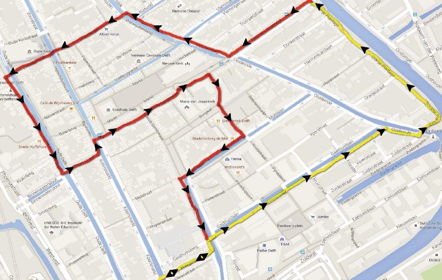 route taptoe delft
