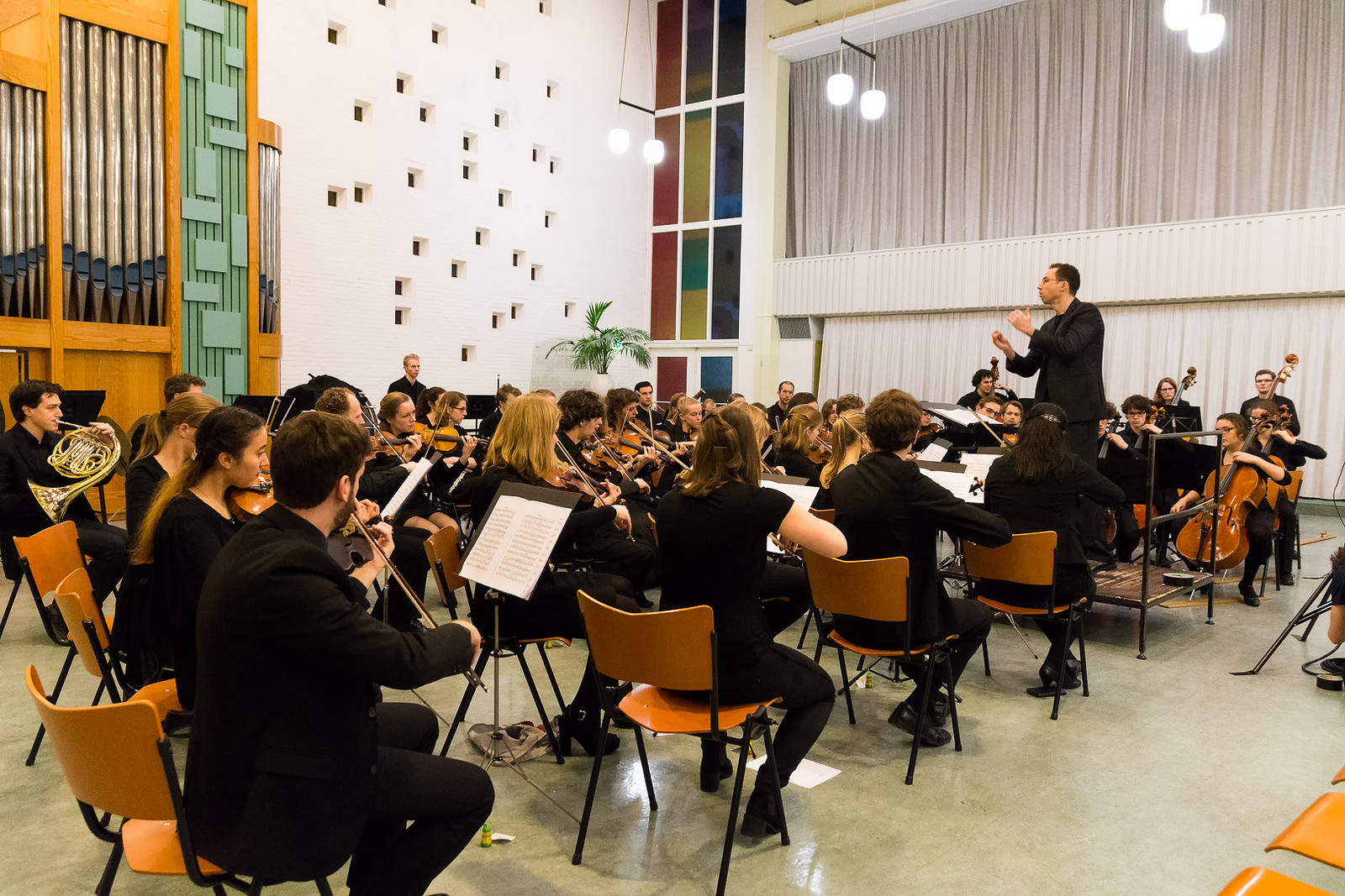 Musicians collaborating during a jam session.