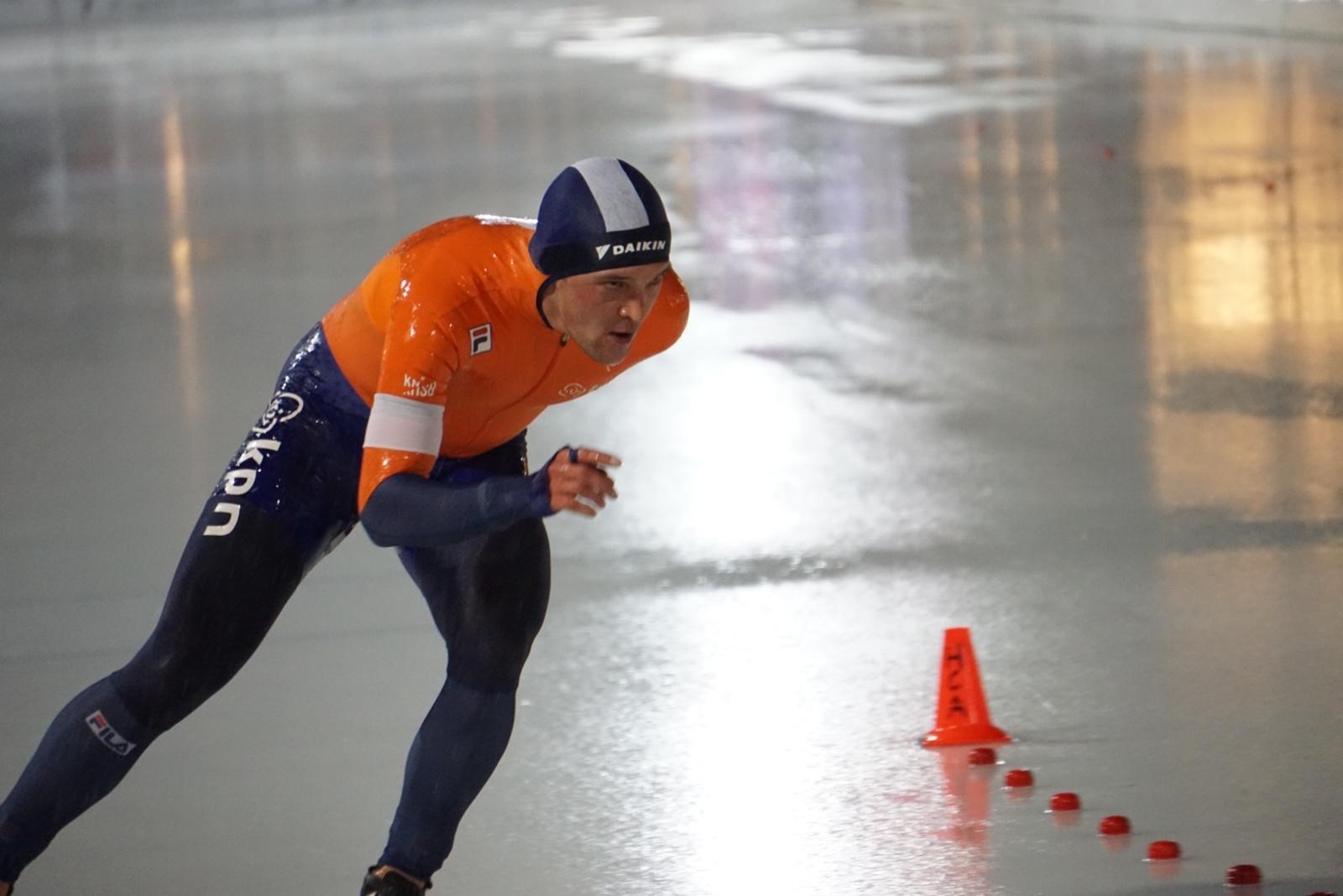 Delftenaar Jeroen won brons tijdens een belangrijke schaatswedstrijd