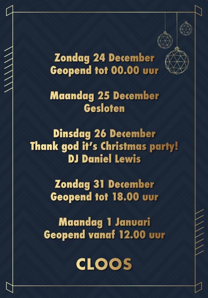 Uitgaan op 2e kerstdag Uitgaan op 2e kerstdag