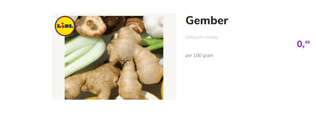 Aanbieding gembershots