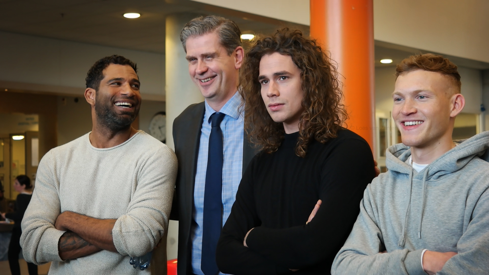 The Passion 2019 Dordrecht - Edwin Jonkers (Jezus), Burgemeester Wouter Kolff, Lucas Hamming (Judas) en Paul Sinha (Petrus) - indebuurt Dordrecht