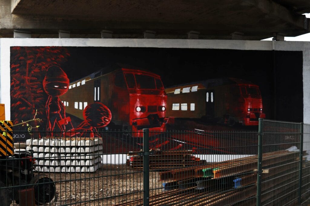 Grafitti Zwijndrechtse brug Dordrecht rood trein