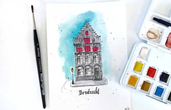 Posters schilderijen Dordrecht muurversiering Dordts - Dordtse Huisjes