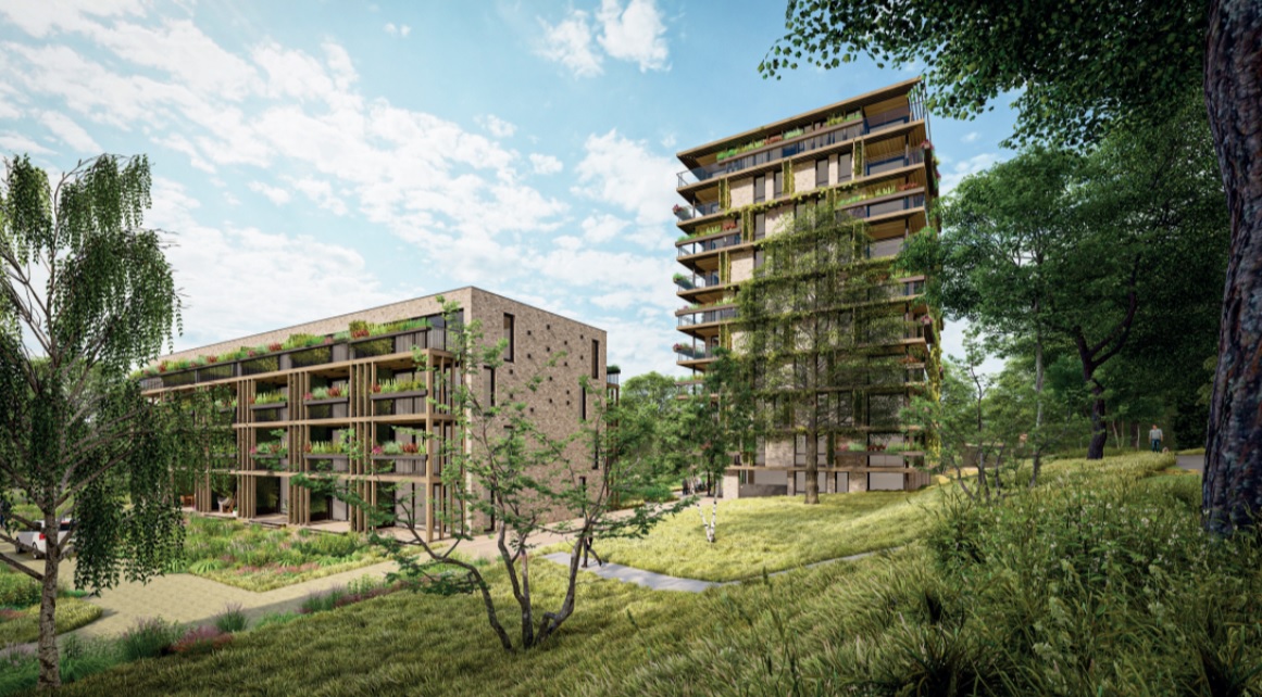 Impressie van de woningen op het World Food Center