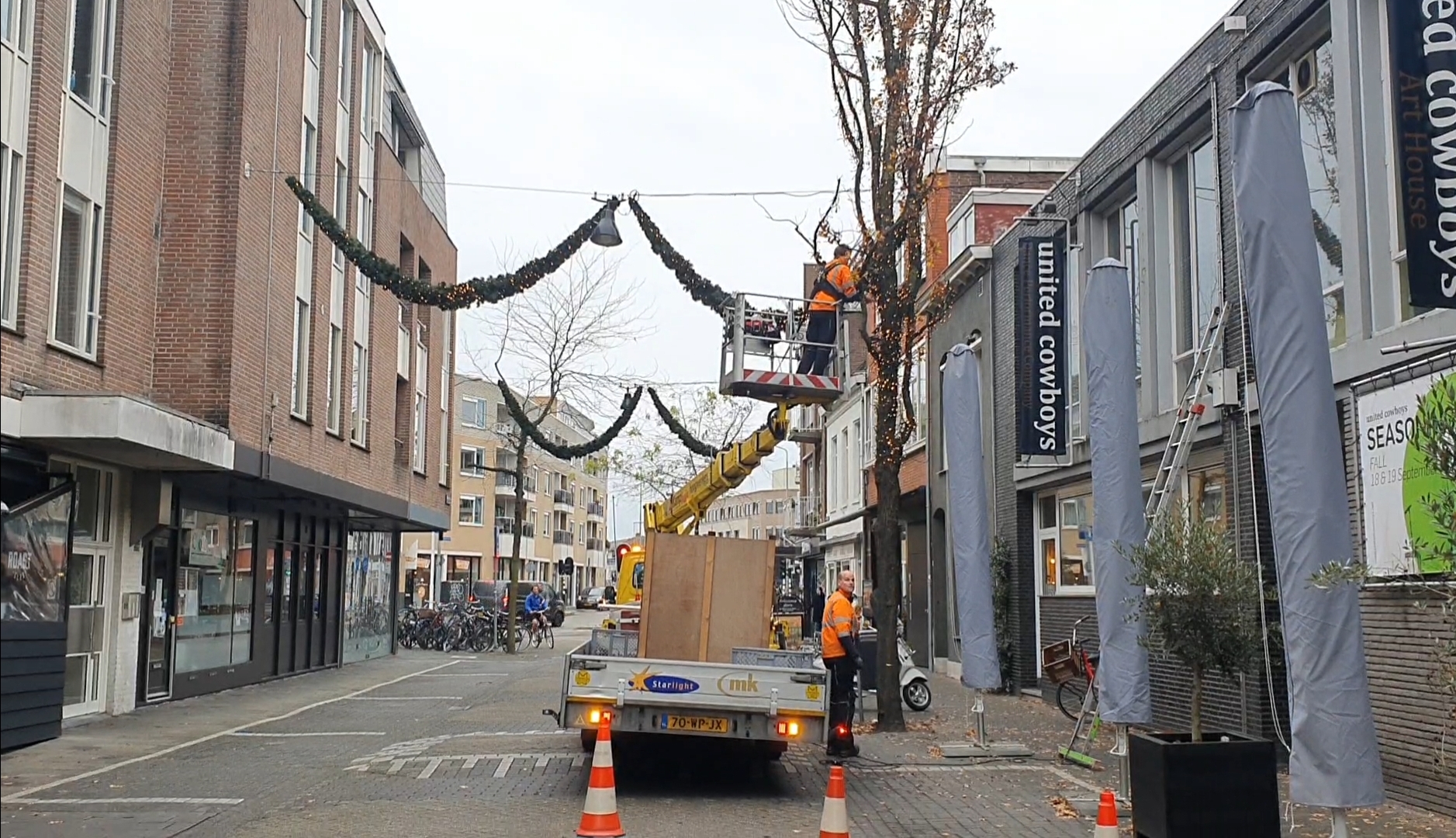kerstverlichting kleine berg centrum binnenstad