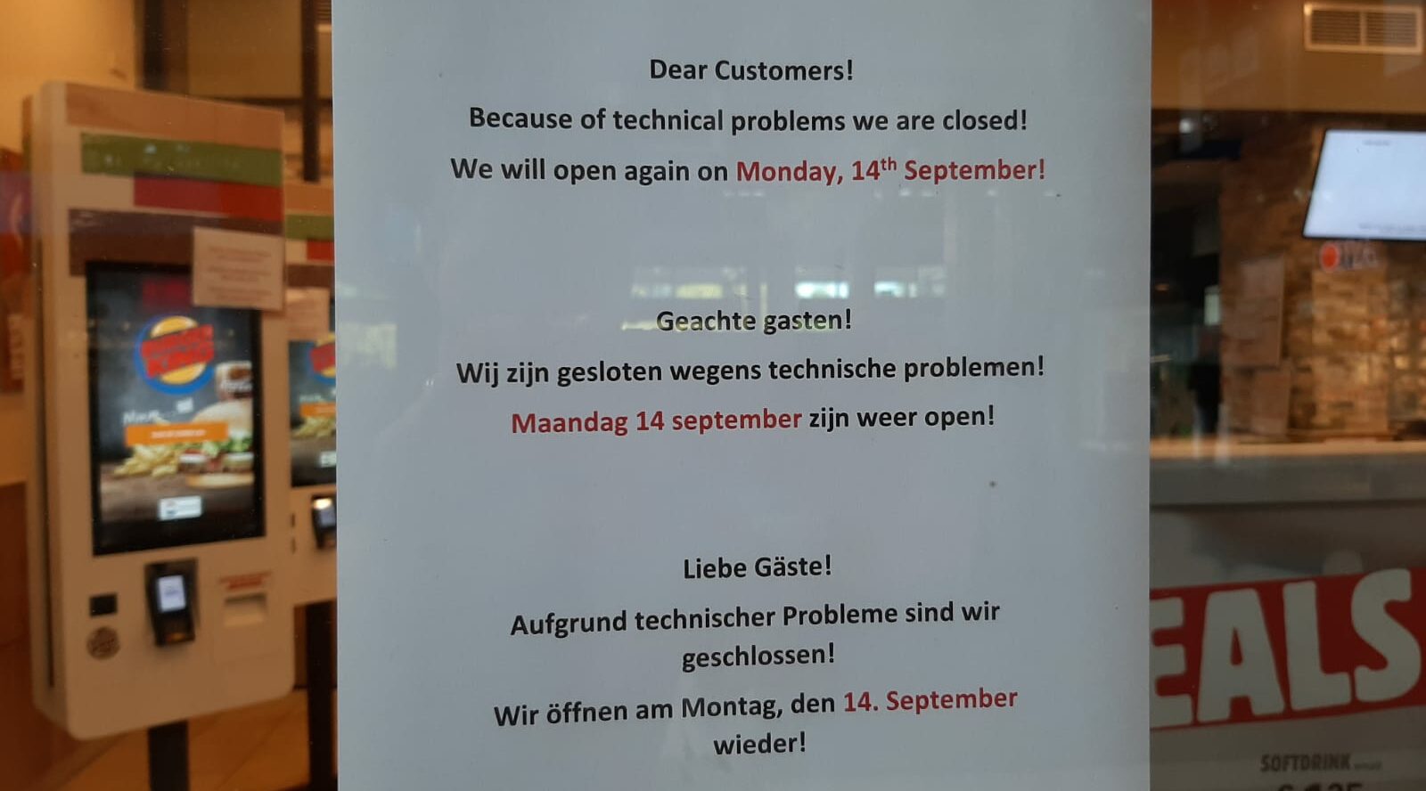Even geen Whoppers Burger King is gesloten en dit is waarom indebuurt Enschede