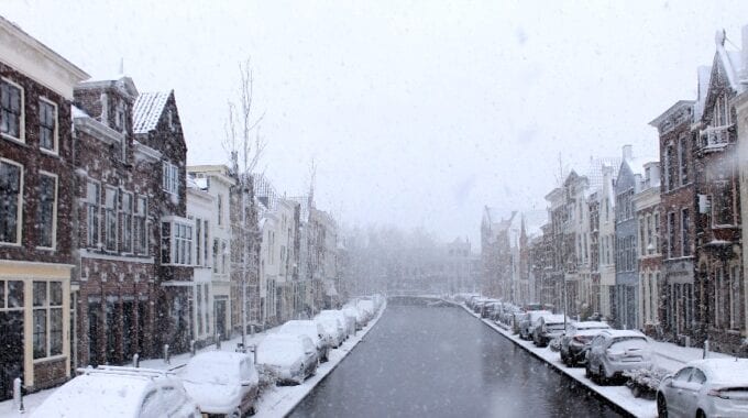 Gouda in de sneeuw
