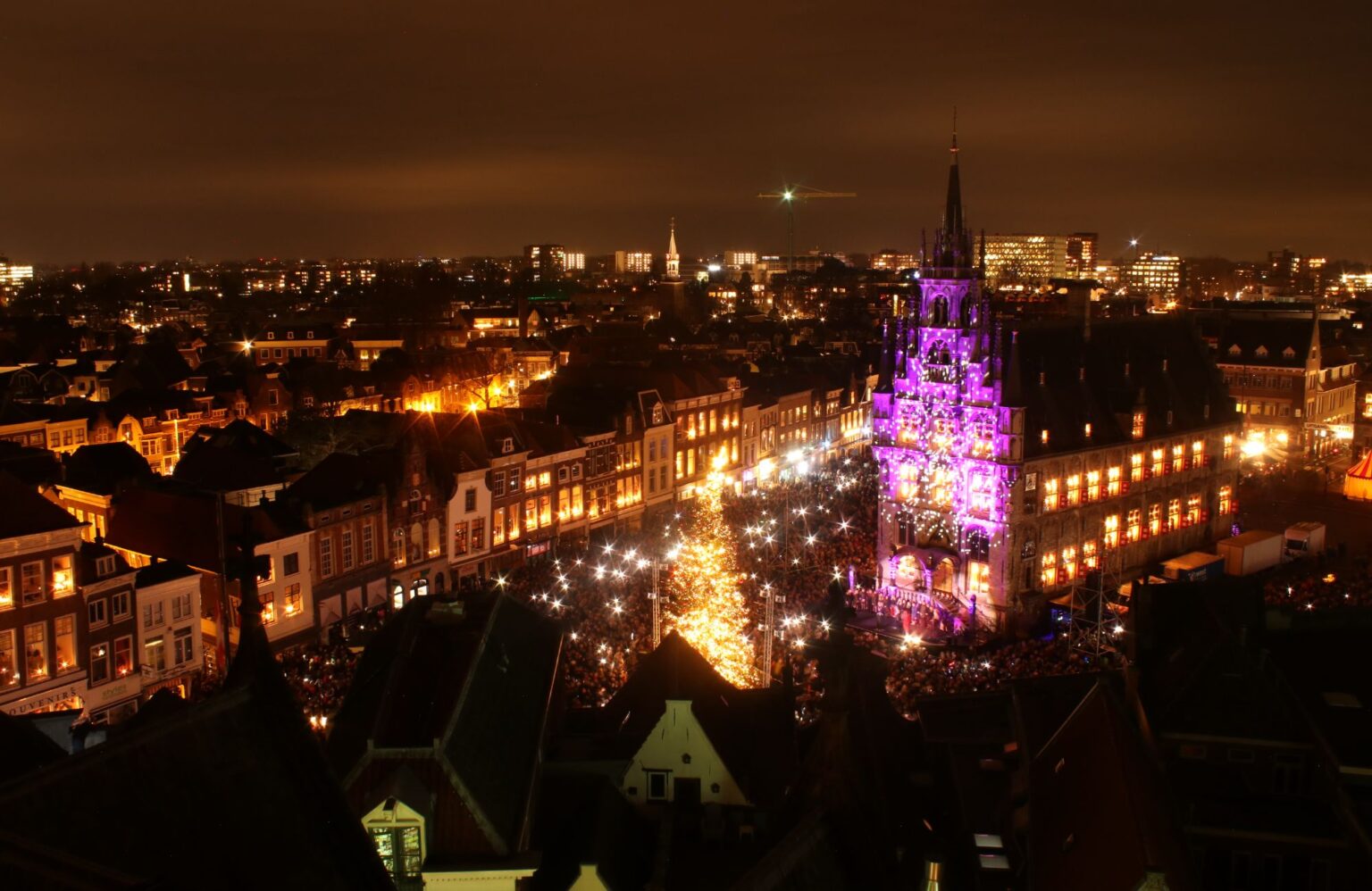 Colorful light art in Zwolle