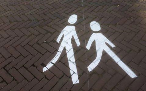 wegmarkering van marumstraat haarlem