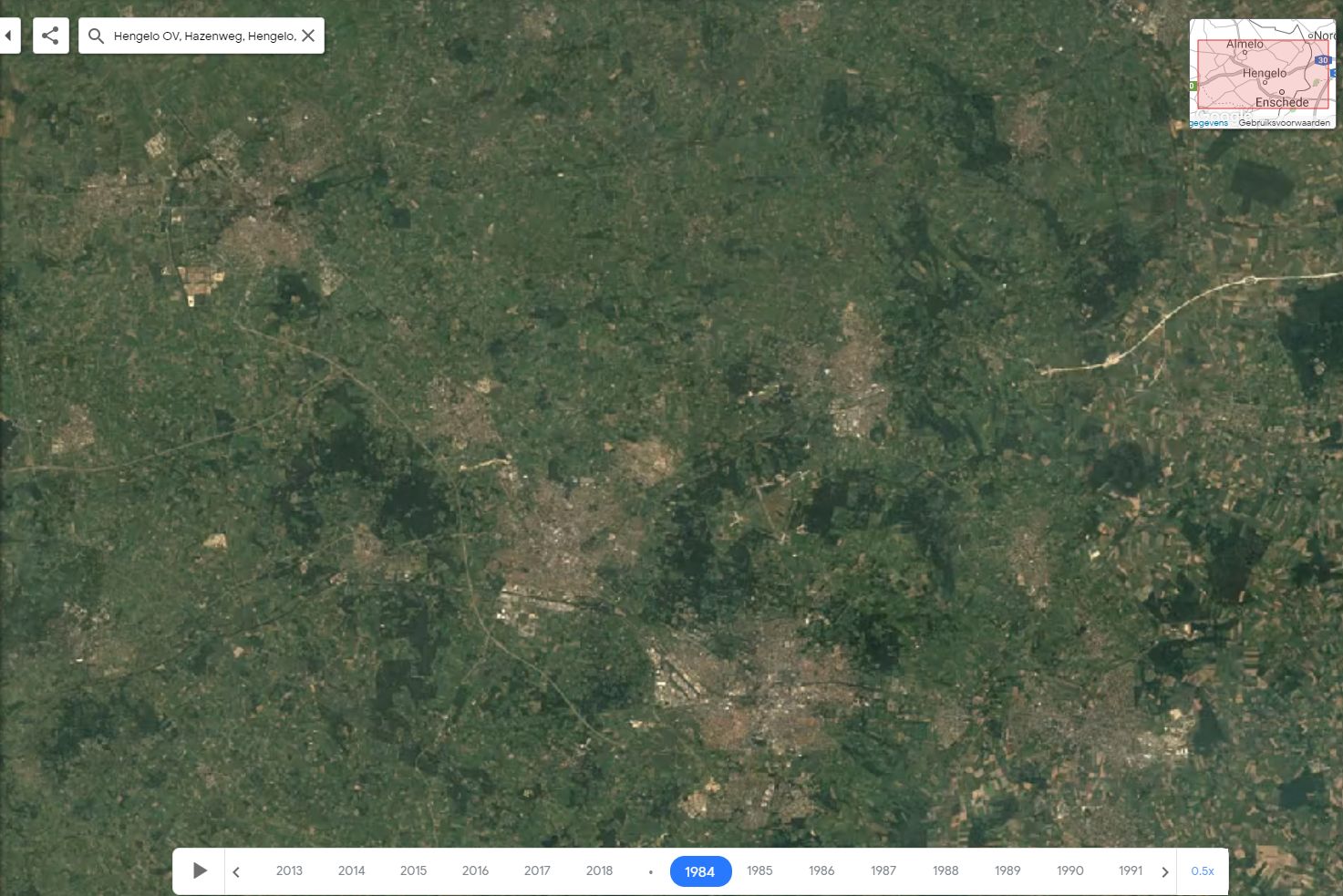 Cool! Zie hoe Hengelo in meer dan dertig jaar is veranderd op deze satellietbeelden