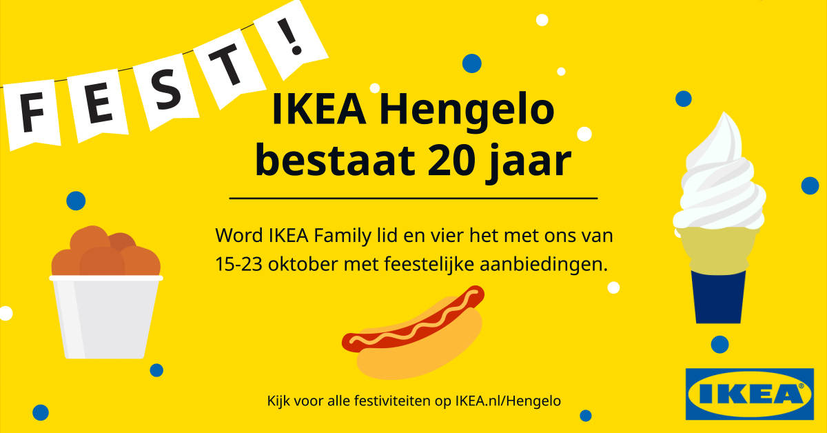 Hurra! IKEA Hengelo bestaat 20 jaar en viert dat met toffe activiteiten