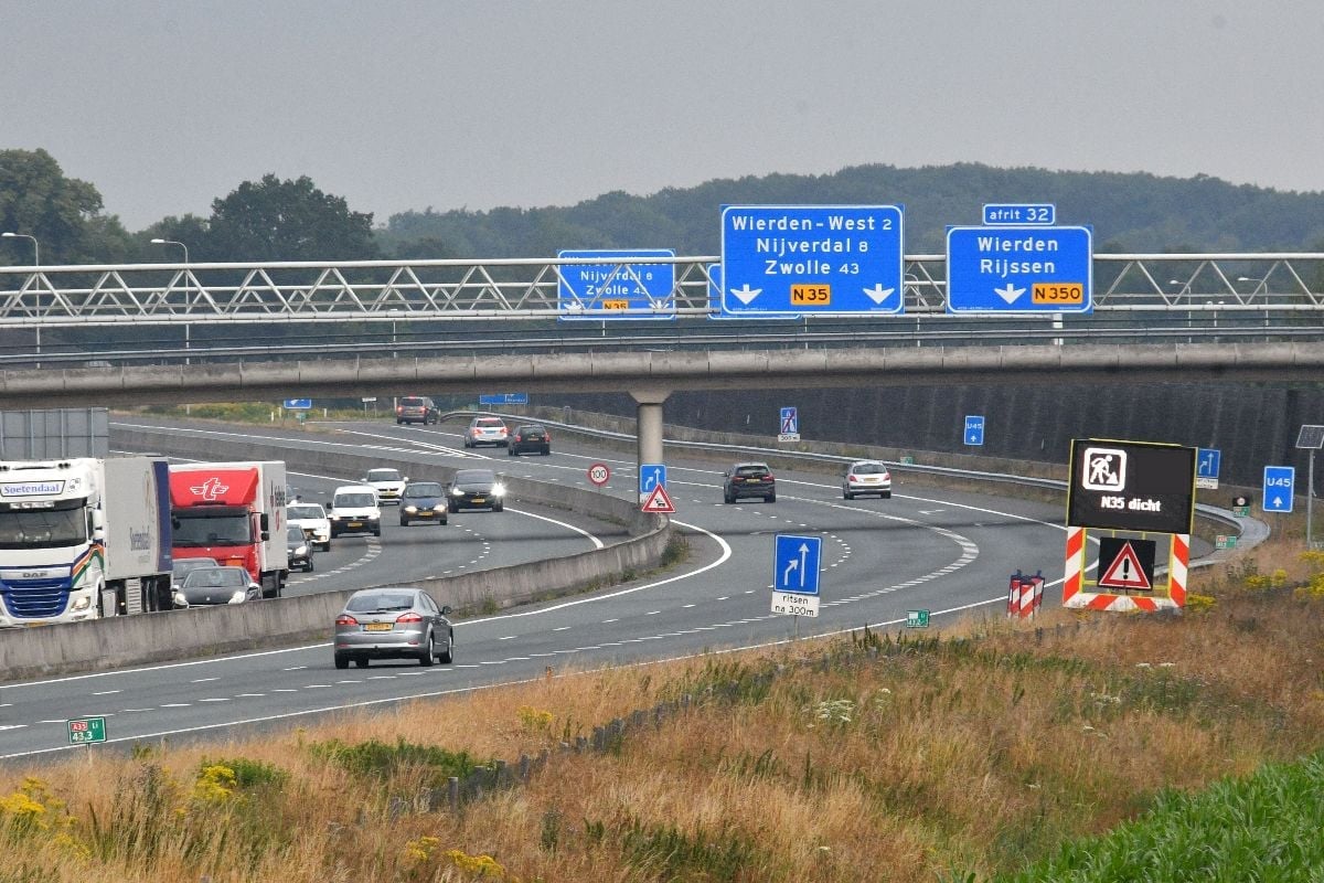Moet je van Hengelo richting Zwolle? N35 gaat 2 dagen dicht bij Wierden