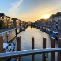 sleutelstad Nieuwe brug Singelpark route uitzicht op Rijnbrug