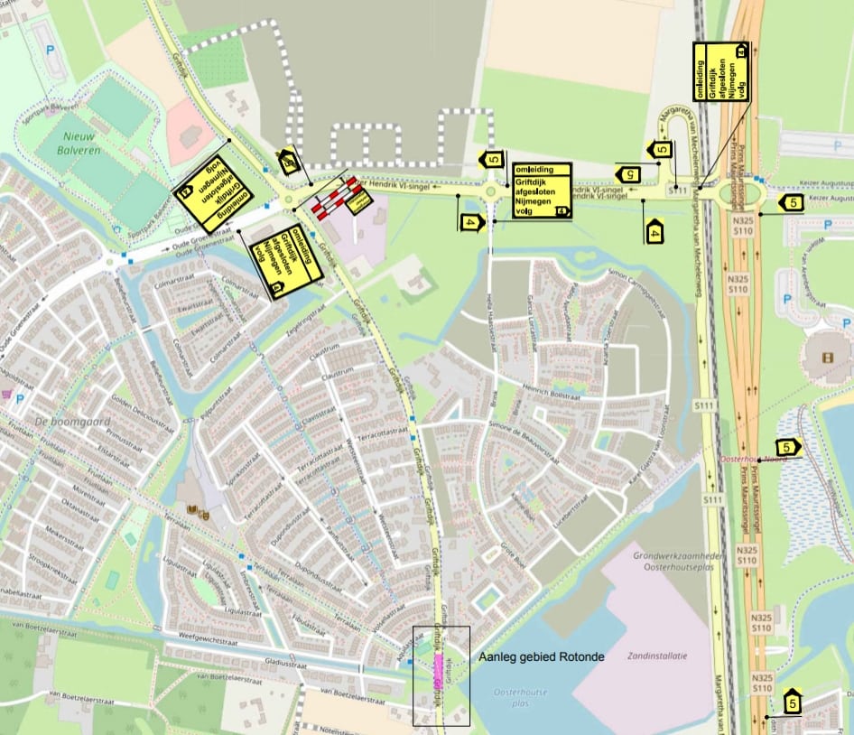 Dat wordt omrijden de Griftdijk Noord gaat op slot in de spits