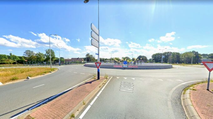 N303 tussen Harderwijk en Ermelo bij de ballenrotonde