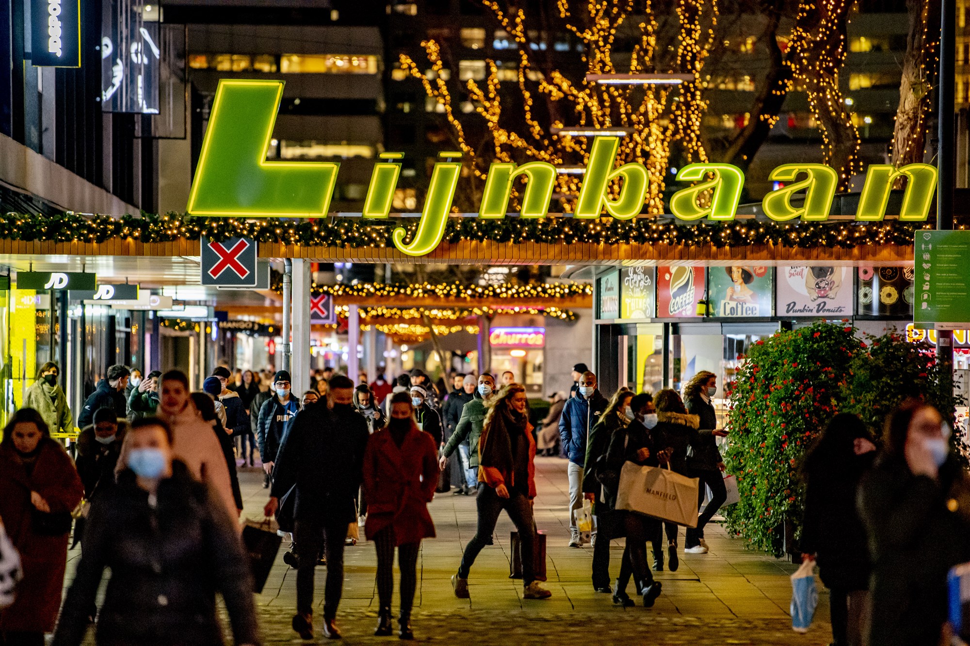 lijnbaan shoppen corona drukte kerst