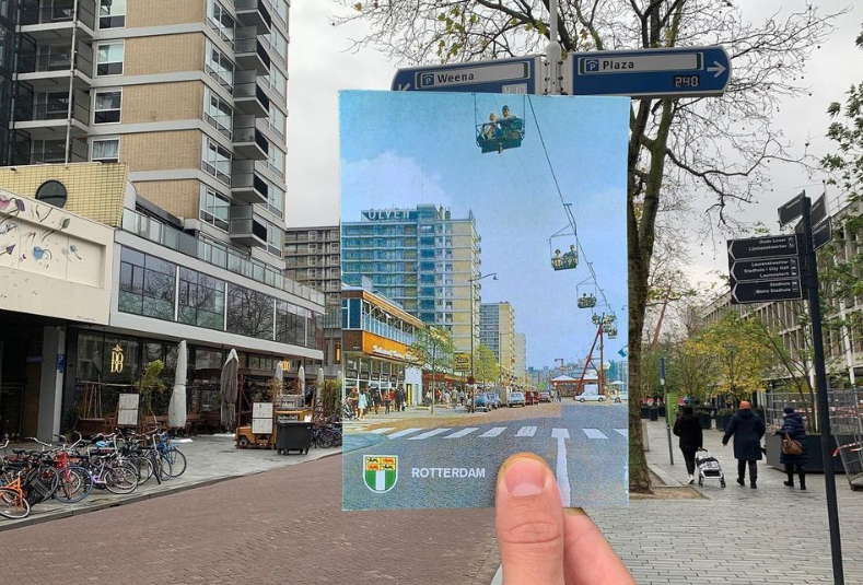 Supervet: oude ansichtkaarten van Rotterdam op dezelfde plek nu