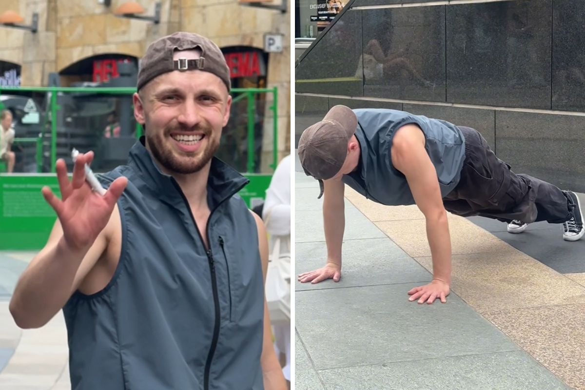 Jeroen wil wereldrecord push-ups verbreken in de Koopgoot: ’24 uur lang’