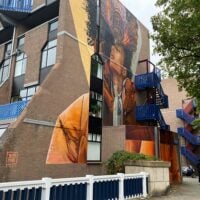 Lady Jacob muurschildering streetart Rotterdam centrum indebuurt foto
