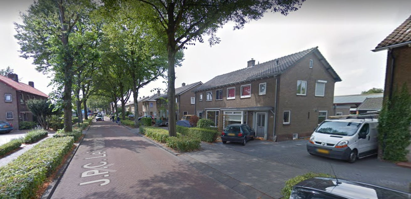 De Leinweberstraat, de zijstraat van de Zandstraat in Veenendaa