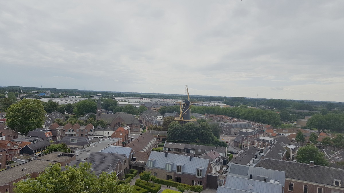 Uitzicht Petruskerk Petrustoren molen binnenstad