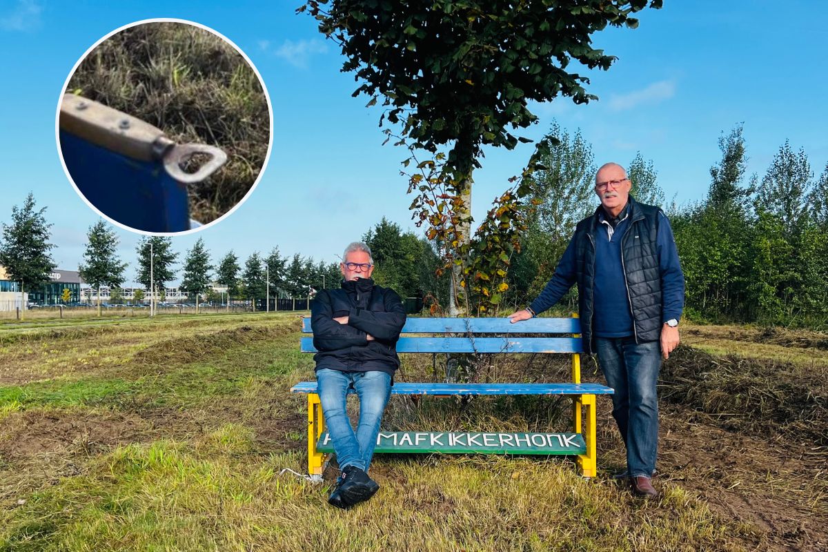 Deze 40 jaar oude ‘carnavalsbank’ heeft een nieuwe plek in Zwolle: ‘Met verborgen flesopener’